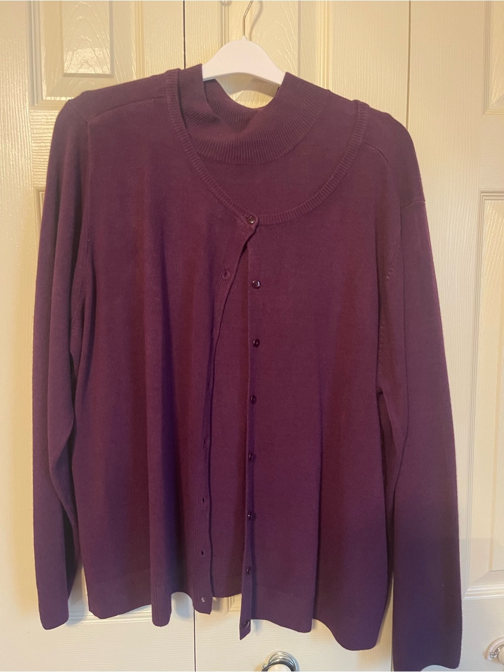 Cato Purple Women's Sweater Cardigan Set